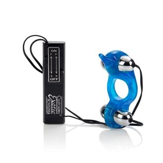 Diving Dolphin Vibrating Love Ring Blue