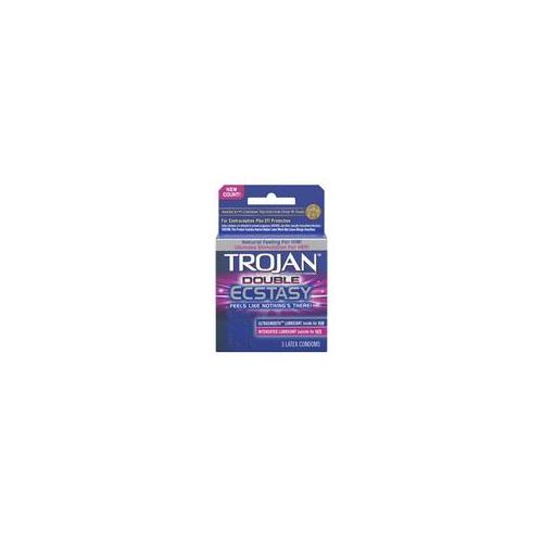 Trojan Double Ecstasy 3 Pack Latex Condoms