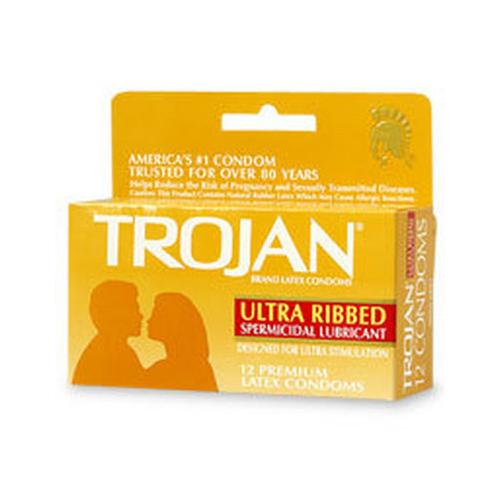 Trojan Stimulations Ultra Ribbed 12 Pack